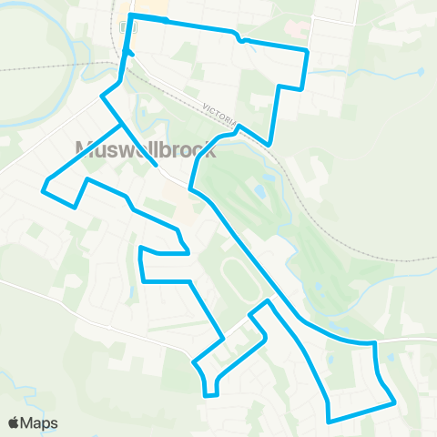 Newcastle and Hunter Network Muswellbrook Town Ctr to Highbrook (Loop Service) map