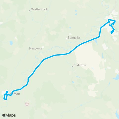 Newcastle and Hunter Network Muswellbrook to Denman (Loop Service) map