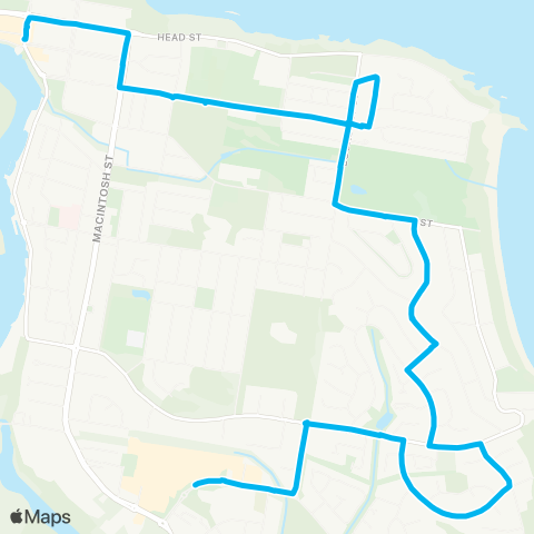 Newcastle and Hunter Network Stockland Forster to Forster via Great Lakes Country Club map