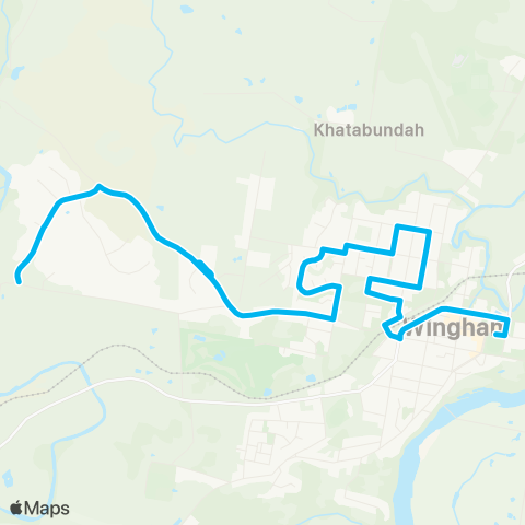 Newcastle and Hunter Network Wingham N to Wingham via Richardson St & Isabella St map