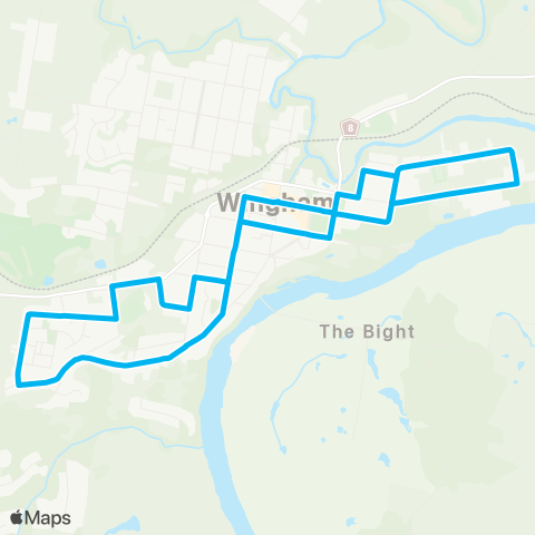 Newcastle and Hunter Network Wingham to Wingham South (Loop Service) map