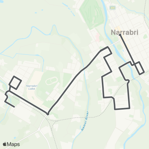 Private bus services Narrabri to Narrabri West (Loop Service) map