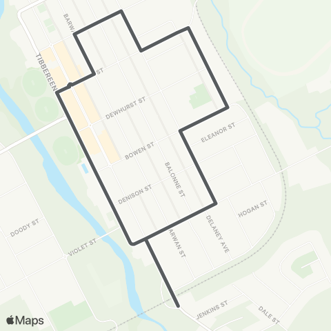 Private bus services Narrabri Town (Loop Service) map