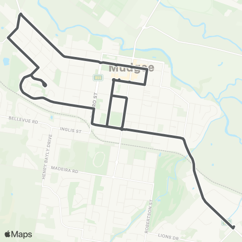 Private bus services Mudgee to Mudgee West via Mudgee HS map