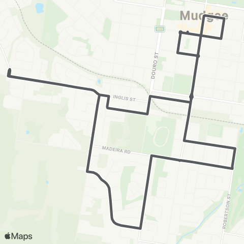 Private bus services Mudgee to Mudgee South map