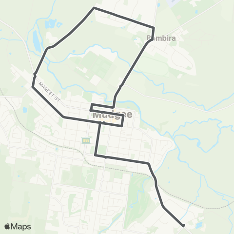 Private bus services Mudgee to Mudgee North via Putta Bucca map