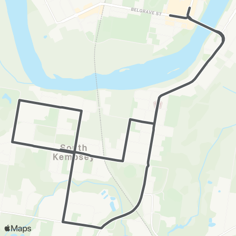 Private bus services Kempsey to South Kempsey (Loop Service) map