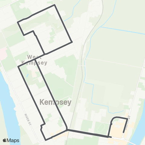 Private bus services Kempsey to W Kempsey via Tozer St (Loop Service) map