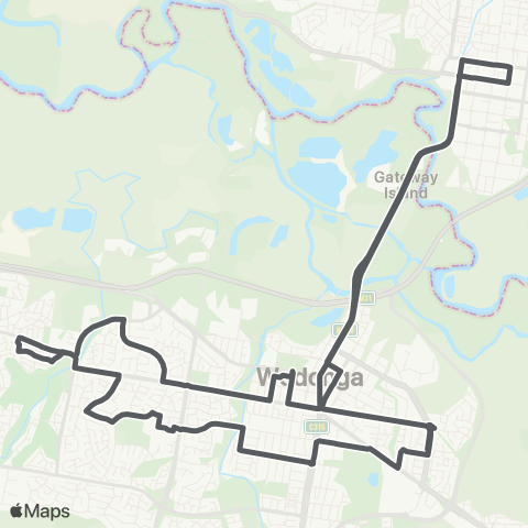 Private bus services Wodonga to Albury via Birallee and Oakmount (Loop Service) map