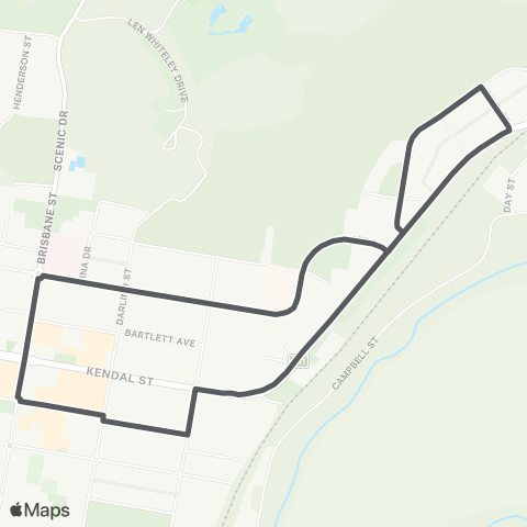 Private bus services Cowra to East Cowra (Loop Service) map