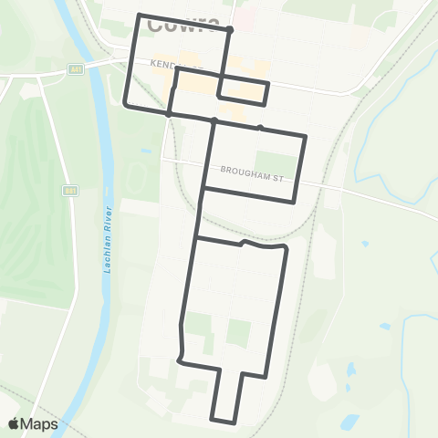 Private bus services Cowra to Taragala Street (Loop Service) map