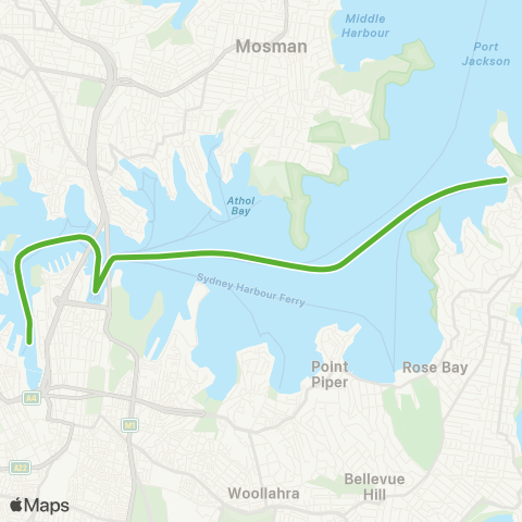 Private ferry and fast ferry services CCWB Watsons Bay Ferry map