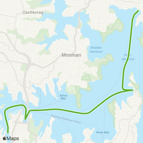 Private ferry and fast ferry services CCWM Manly and Watsons Bay Ferry map