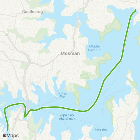 Private ferry and fast ferry services CCWM Manly and Watsons Bay Ferry map