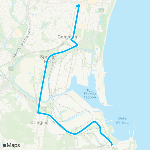 Temporary buses Wollongong, then all stations to Port Kembla map