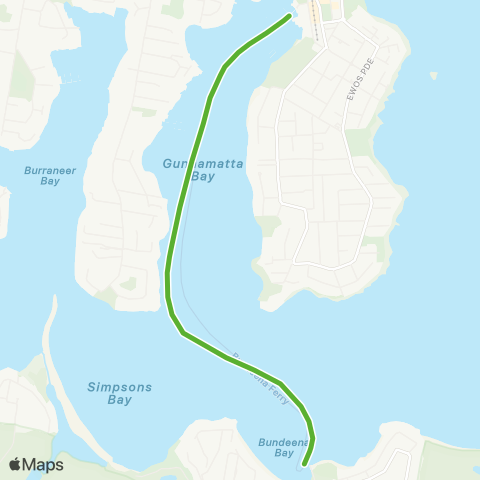 Private ferry and fast ferry services BUNC Bundeena Ferry map