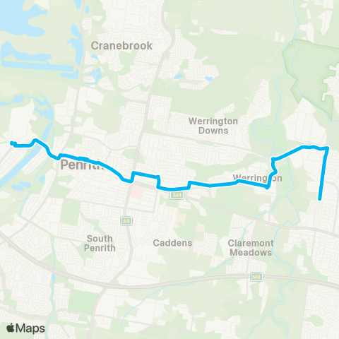 Temporary buses St Marys, then all stations to Emu Plains map