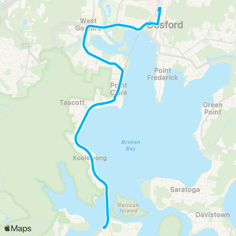 Temporary buses Gosford, then all stations to Woy Woy map