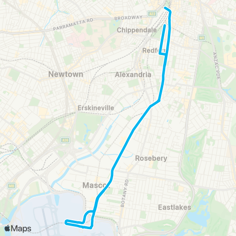 Temporary buses Central, then Domestic Airport (Loop Service) map