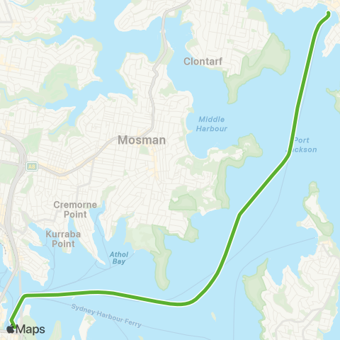 Private ferry and fast ferry services MFF Manly Fast Ferry map