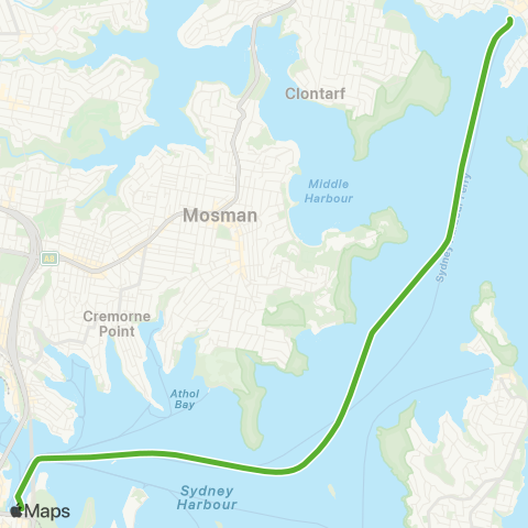 Private ferry and fast ferry services MFF Manly Fast Ferry map