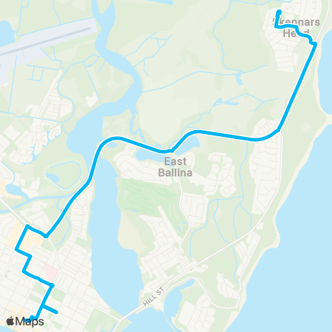 School buses Skennars Head Schools to Ballina map