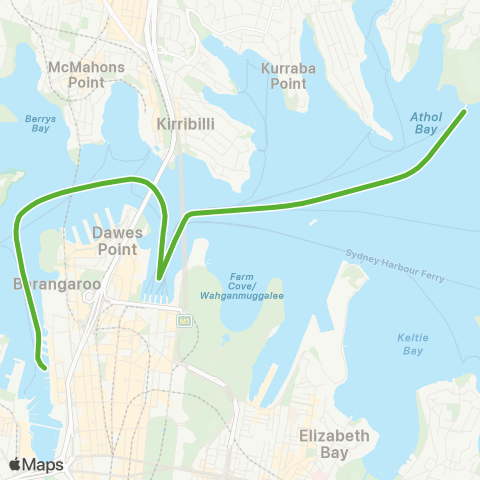 Private ferry and fast ferry services CCTZ Taronga Zoo Ferry map