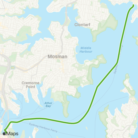 Private ferry and fast ferry services MFF Manly Fast Ferry map