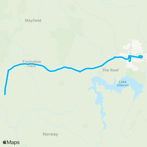 School buses Oberon Schools to Wisemans Creek via Essington map