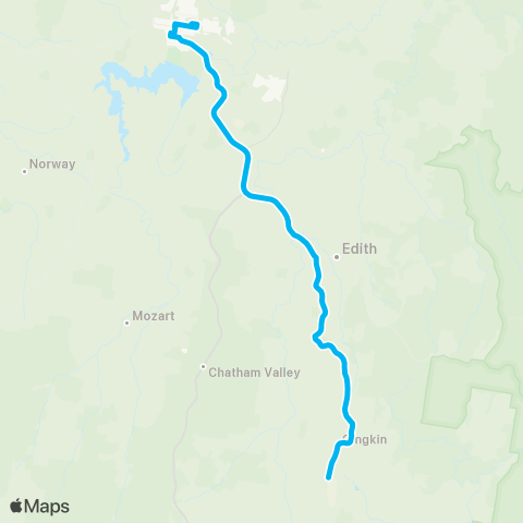 School buses Oberon Schools to Jenolan via Edith and Gingkin map