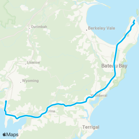 Central Coast Buses Network The Entrance to Gosford map