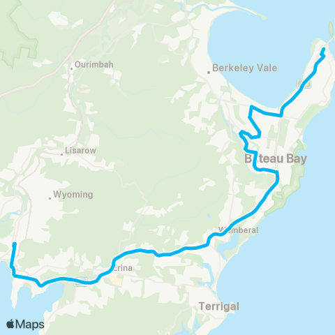 Central Coast Buses Network The Entrance to Gosford map