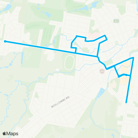 Hunter Buses Network Cessnock to Hosp Hill & Vineyard Grove (Loop Service) map