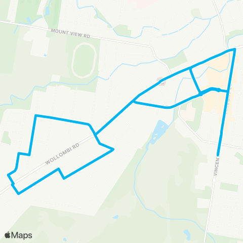 Hunter Buses Network Cessnock to West Cessnock (Loop Service) map