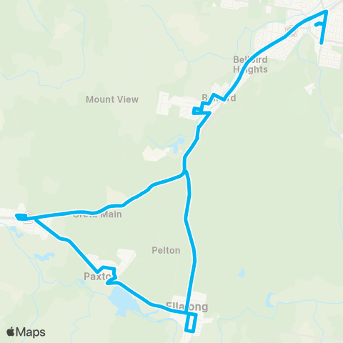 Hunter Buses Network Cessnock to Millfield (Loop Service) map