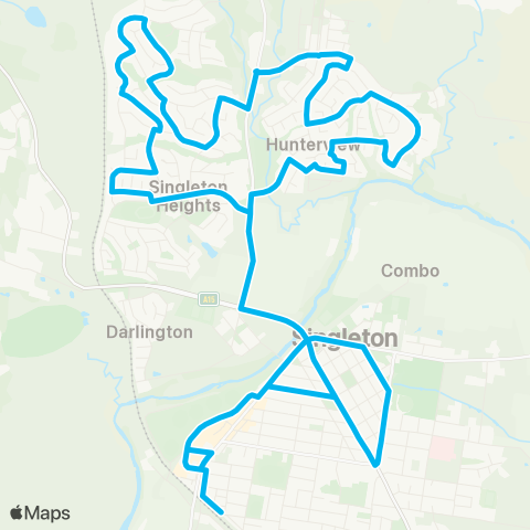 Hunter Buses Network Singleton to Hunterview via Singleton Hts (Loop Service) map