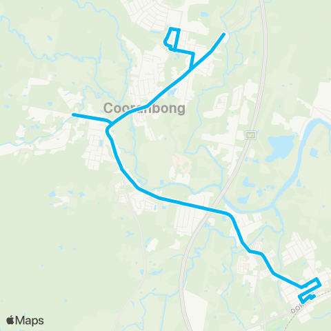 Hunter Buses Network Cooranbong to Morisset map