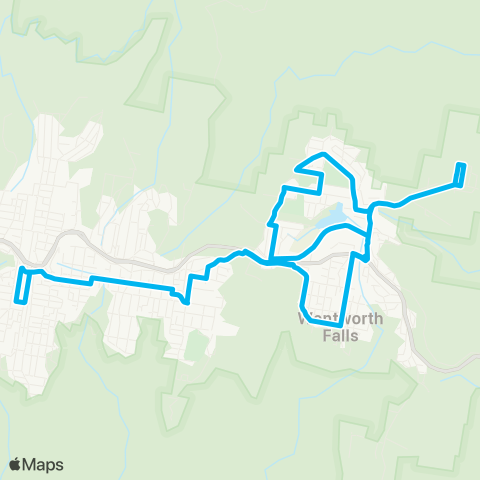 Blue Mountains Buses Network Katoomba to N Wentworth Falls (Loop Service) map