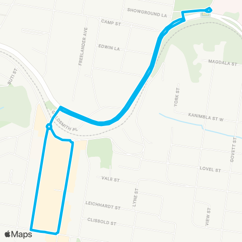 Blue Mountains Buses Network Katoomba to Katoomba Hosp (Loop Service) map