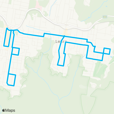 Blue Mountains Buses Network Katoomba to South Leura (Loop Service) map