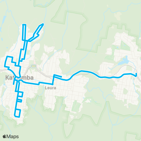 Blue Mountains Buses Network Katoomba to N Katoomba (Loop Service) map