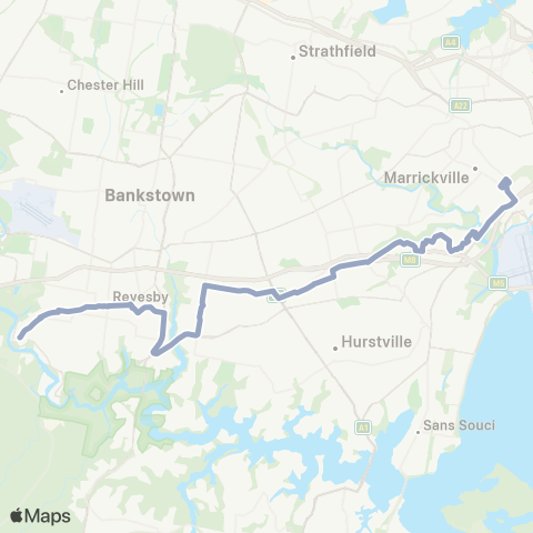 Temporary Buses E Hills, then all stations to Turrella, Wolli Creek, Sydenham and return map