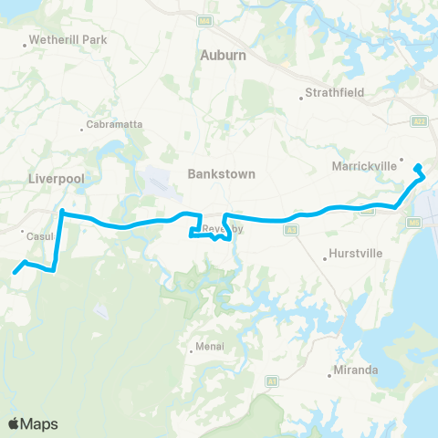 Other TfNSW routes Unknown Long Name map