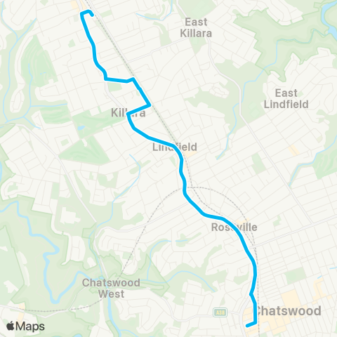 Other TfNSW routes Unknown Long Name map