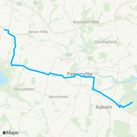 Other TfNSW routes Unknown Long Name map