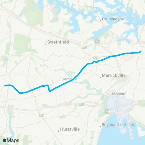 Other TfNSW routes Unknown Long Name map