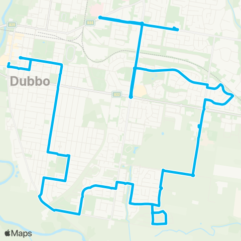 Central West and Orana Network Orana Mall to Dubbo CBD via Southlakes & S Dubbo map