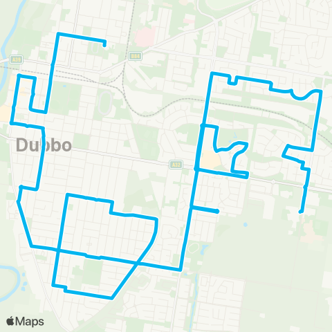 Central West and Orana Network Orana Mall to Dubbo CBD via Keswick & S Dubbo map