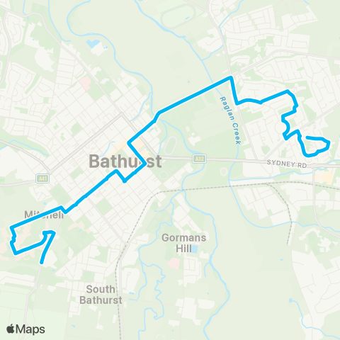 Central West and Orana Network Kelso to Charles Sturt University map