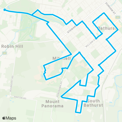 Central West and Orana Network Bathurst to S Bathurst via W Bathurst (Loop Service) map